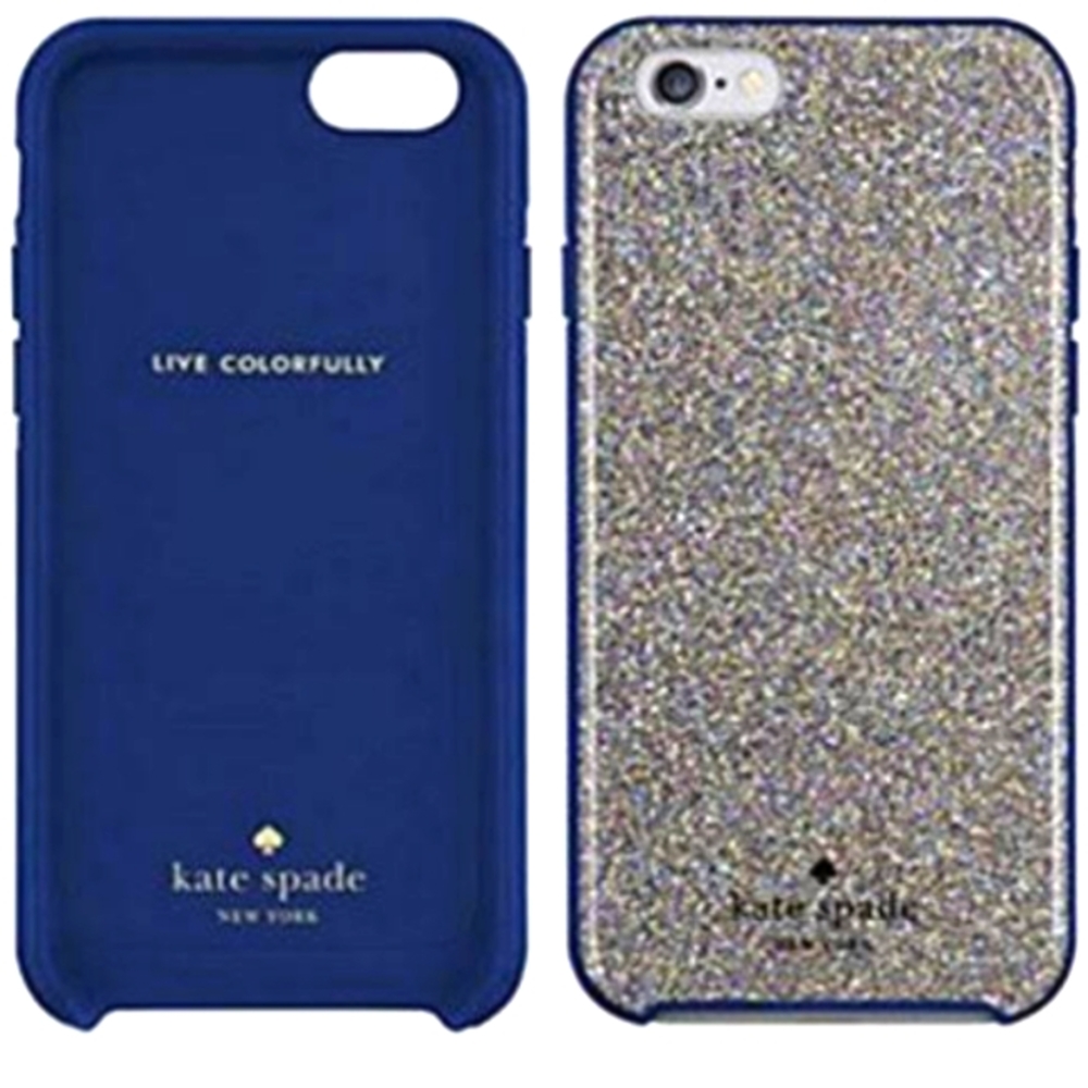 ♠KATE SPADE PROTECTIVE HARDSHELL CASE, IPHONE8/7 PLUS,MULTI GLITTER💙FRENCH NAVY